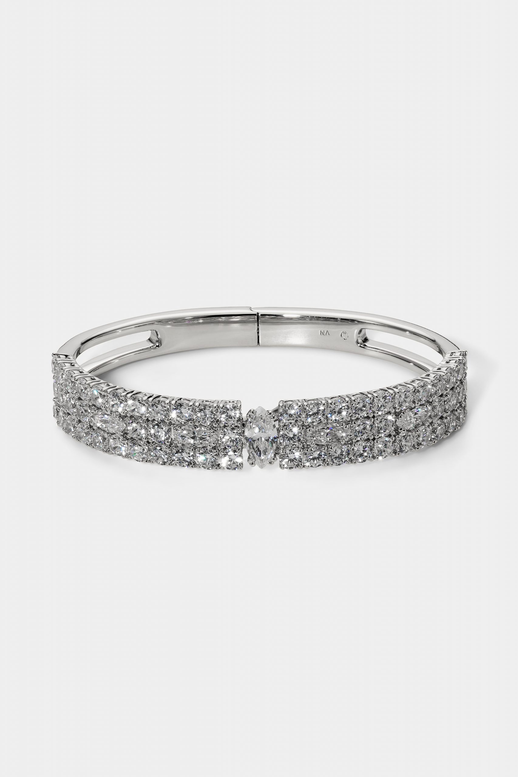 Nadri TWINNIE TRIPLE ROW HINGE BRACELET