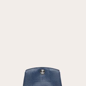 Little Liffner Pushlock Clutch Dove Blue Lizard