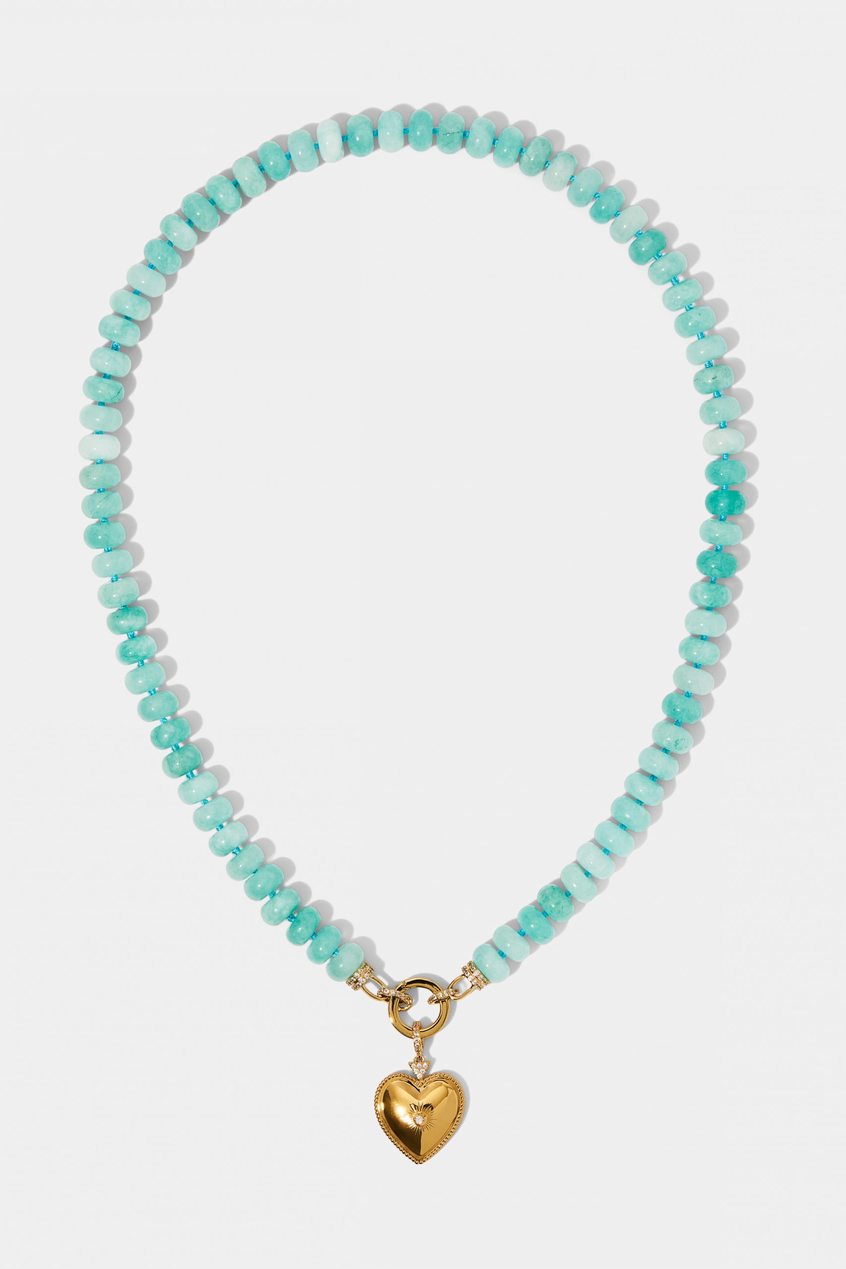 Nadri BEADS OF PARADISE HEART AND AMAZONITE PENDANT NECKLACE