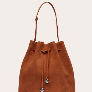Little Liffner Charm Bucket Saddle Brown Suede