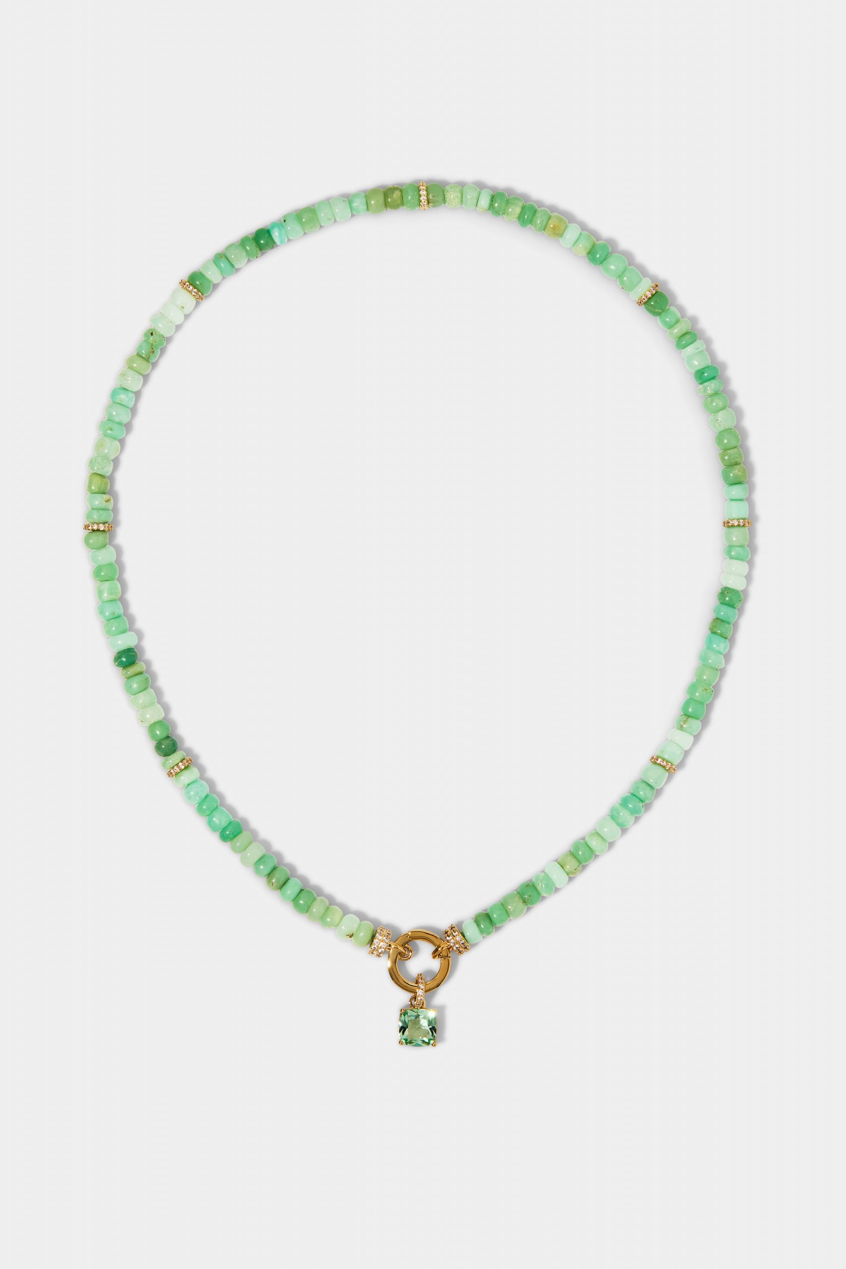 Nadri BEADS OF PARADISE GREEN CUSHION PENDANT NECKLACE