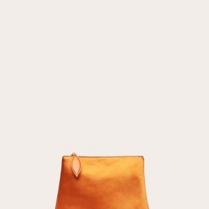 Little Liffner Zip Clutch Mandarin Satin