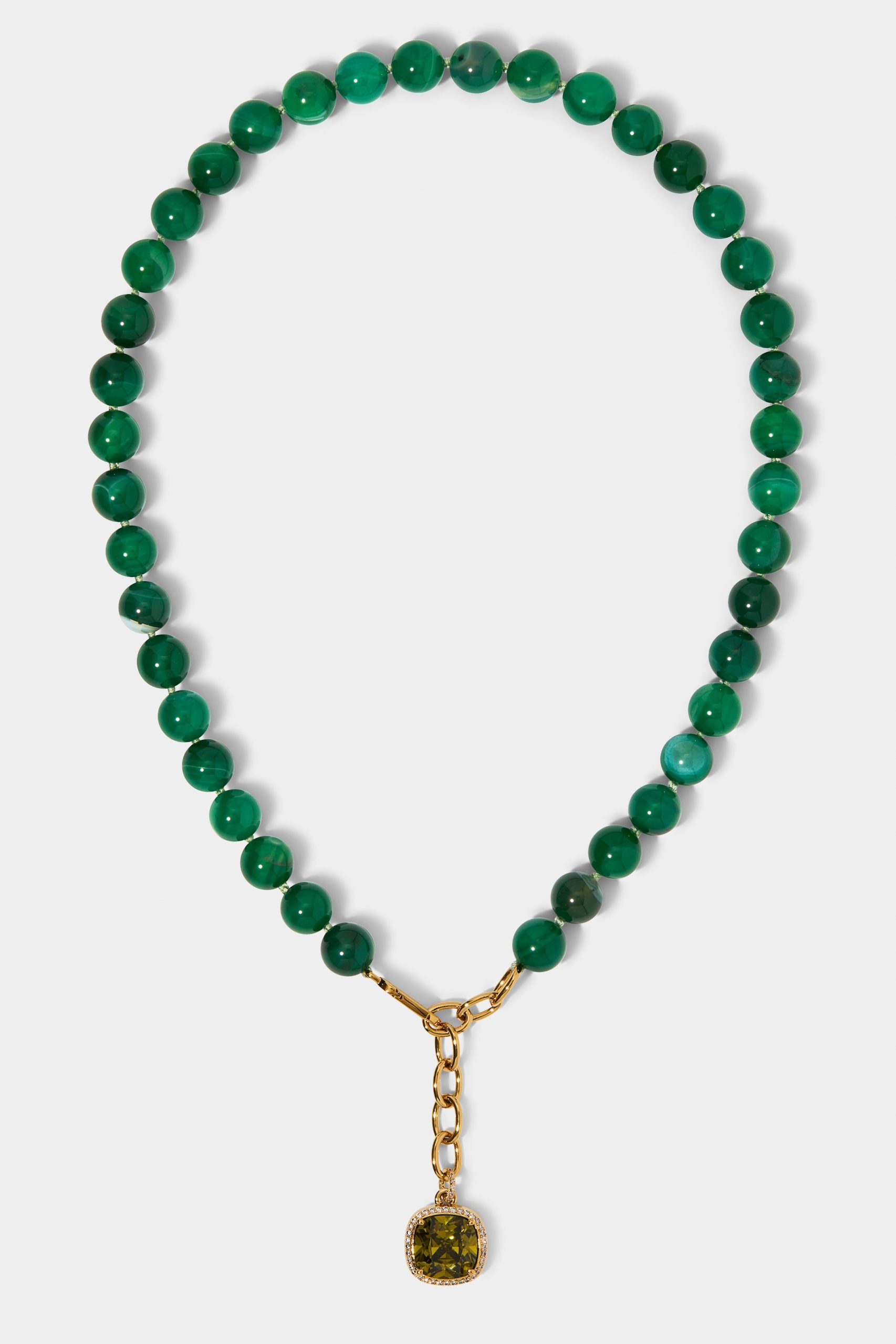 Nadri BEADS OF PARADISE GREEN CZ ADJUSTABLE Y NECKLACE