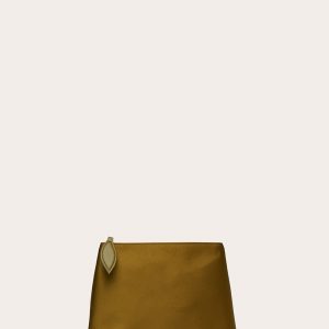 Little Liffner Zip Clutch Curry Satin