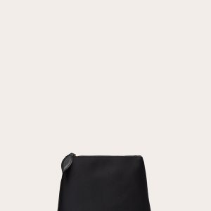 Little Liffner Zip Clutch Black Satin
