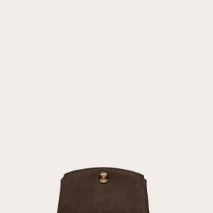 Little Liffner Pushlock Clutch Dark Brown Ostrich