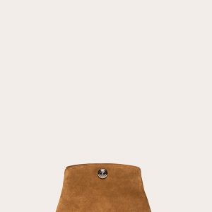 Little Liffner Pushlock Pouch Mini Light Brown Suede