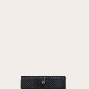 Little Liffner Belted Clutch Black Raffia