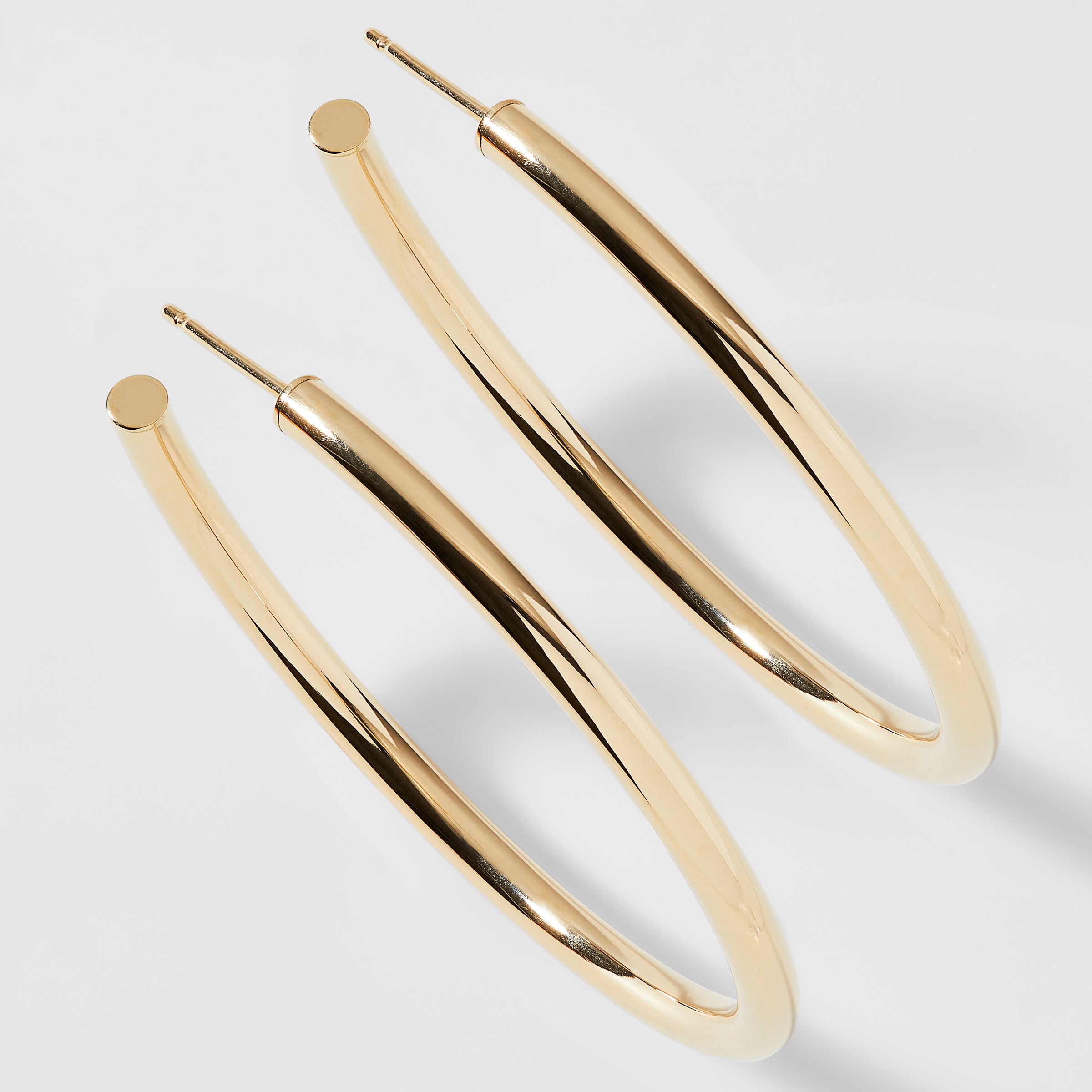 Nadri 14KT GOLD 46MM TUBE HOOP EARRINGS