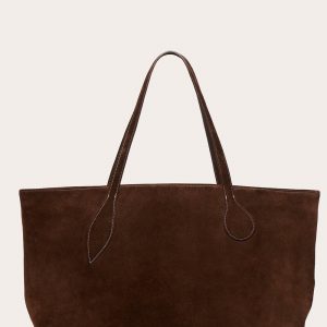 Little Liffner Mega Sprout Tote Dark Brown Suede