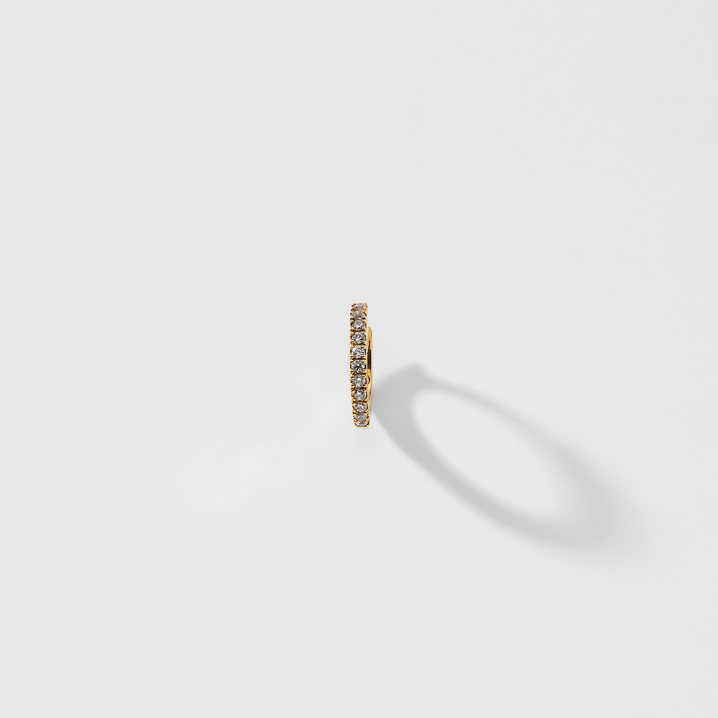 Nadri 14KT GOLD 10MM PAVE DIAMOND HUGGIE HOOP EARRING