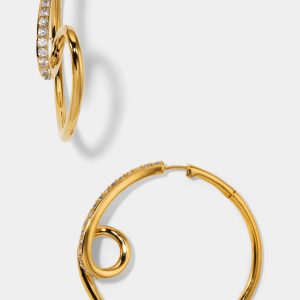 Nadri MUSE SWIRL HOOP EARRINGS