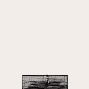 Little Liffner Belted Clutch Black Croc