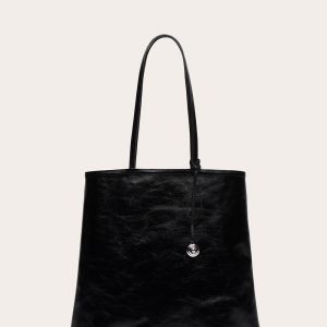 Little Liffner Paper Tote Black Glossy