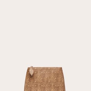 Little Liffner Zip Clutch Beige Lizard