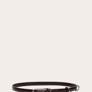 Little Liffner Three Keepers Belt Dark Brown Croc