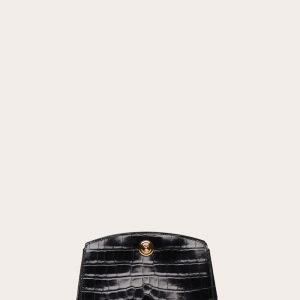 Little Liffner Pushlock Clutch Black Croc