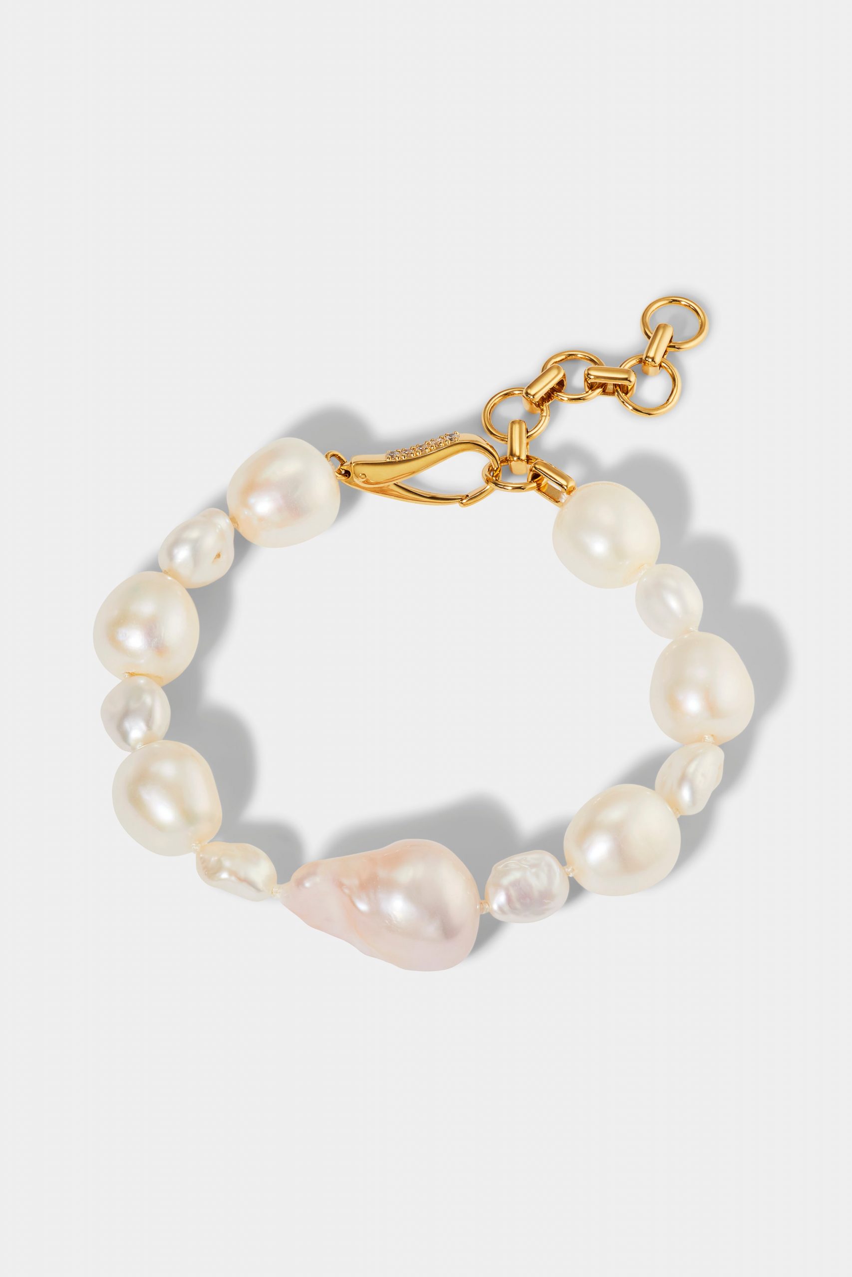 Nadri LONDON BAROQUE FRESHWATER PEARL LINE BRACELET