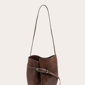 Little Liffner Belted Bucket Bag Dark Brown