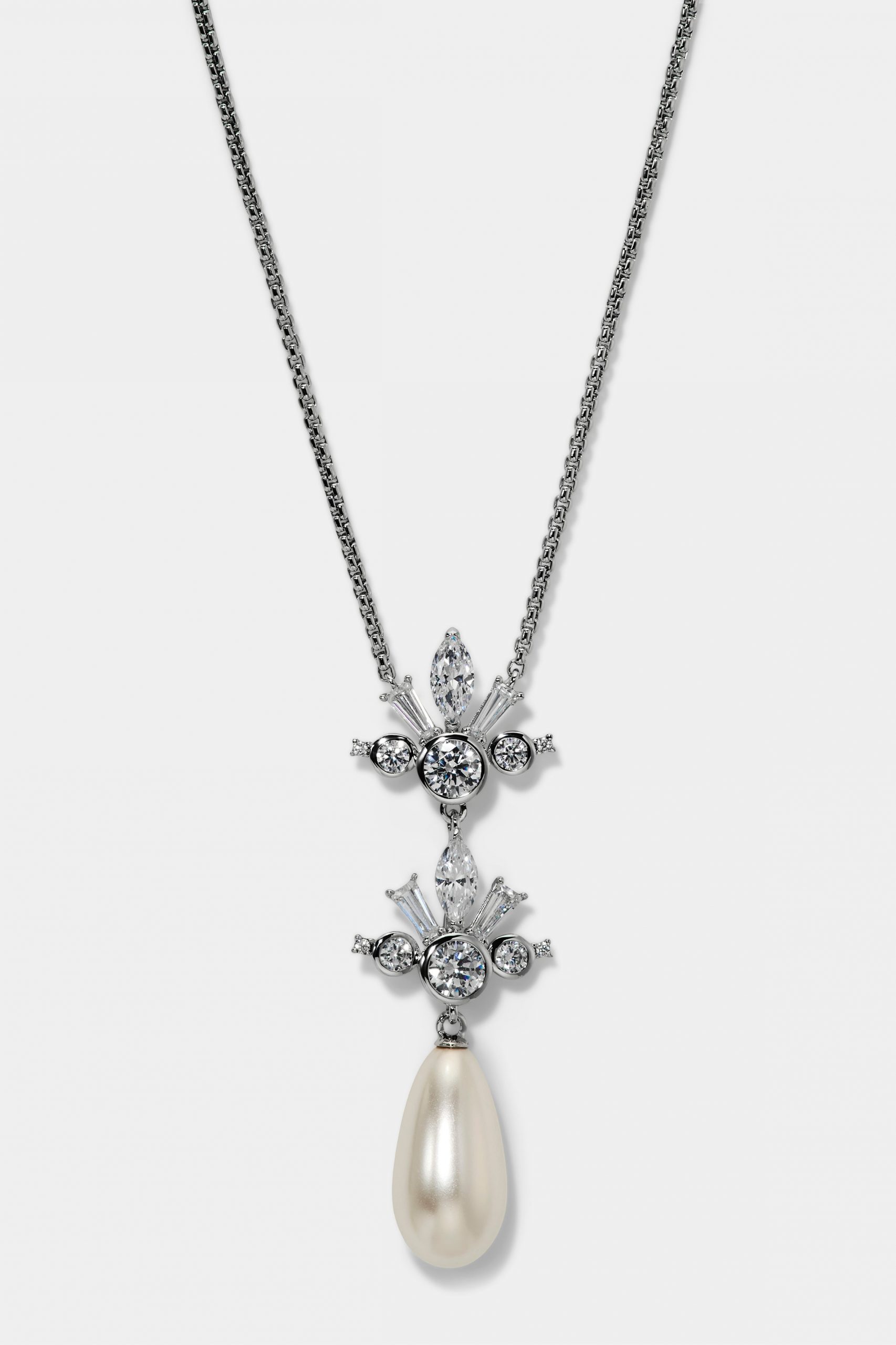 Nadri UNDER THE SEA TEARDROP PEARL Y NECKLACE