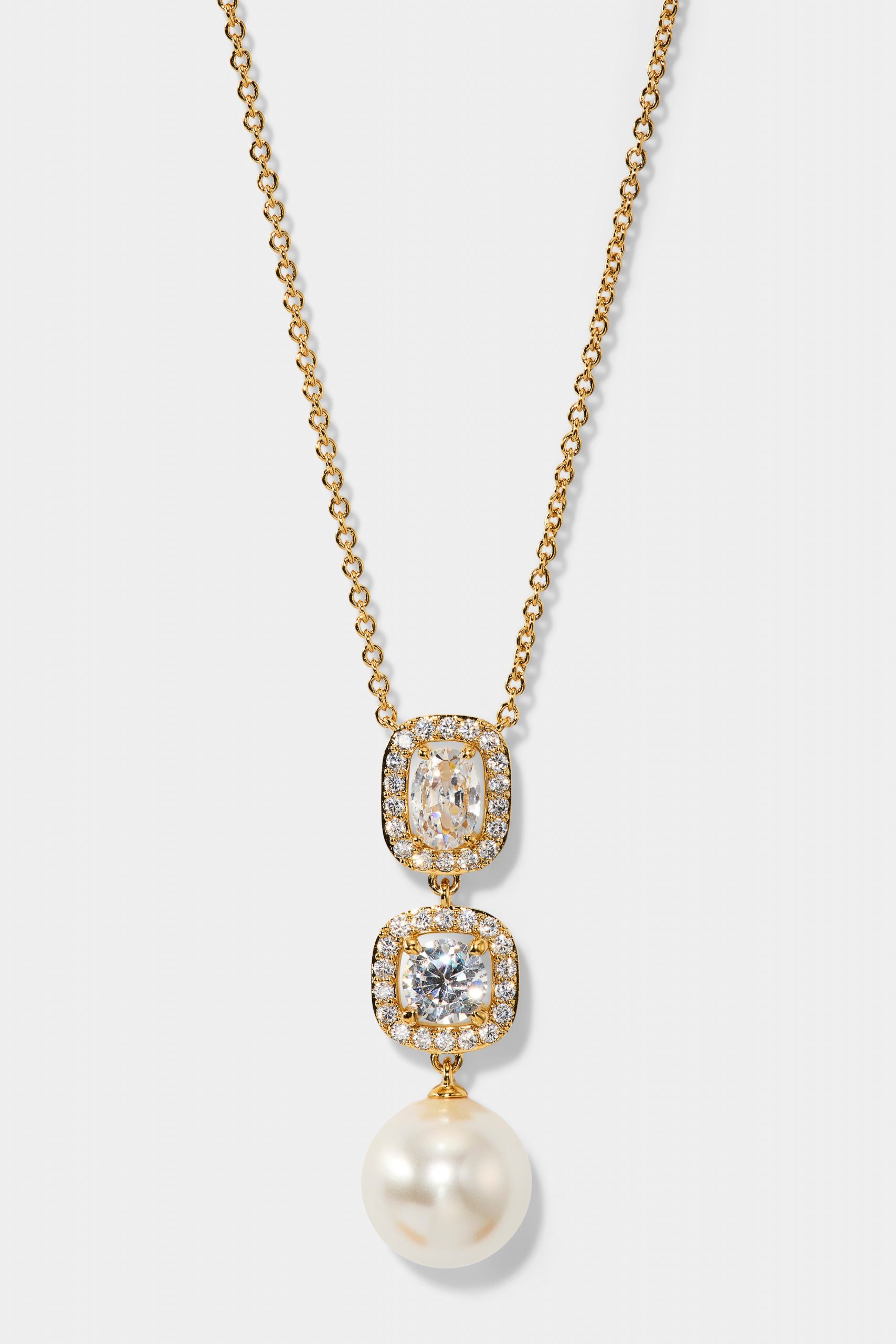Nadri UNDER THE SEA CUSHION HALO PEARL Y NECKLACE