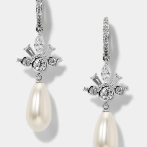 Nadri UNDER THE SEA PEARL TEARDROP LEVERBACK EARRINGS