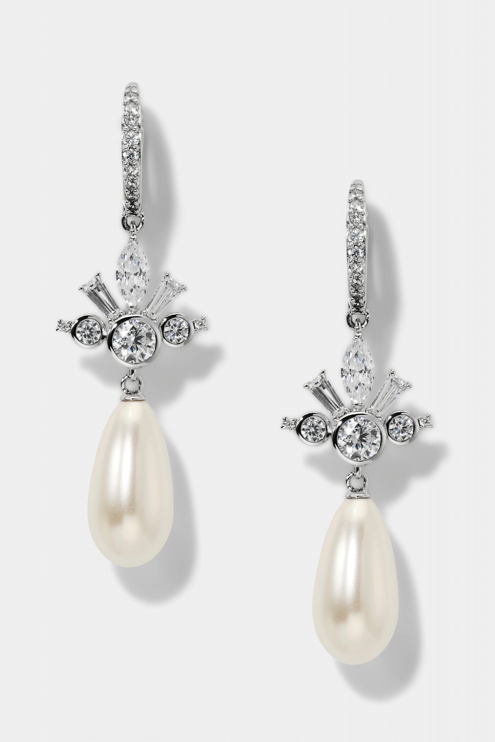 Nadri UNDER THE SEA PEARL TEARDROP LEVERBACK EARRINGS