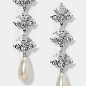Nadri UNDER THE SEA PEARL TRIPLE DROP EARRINGS