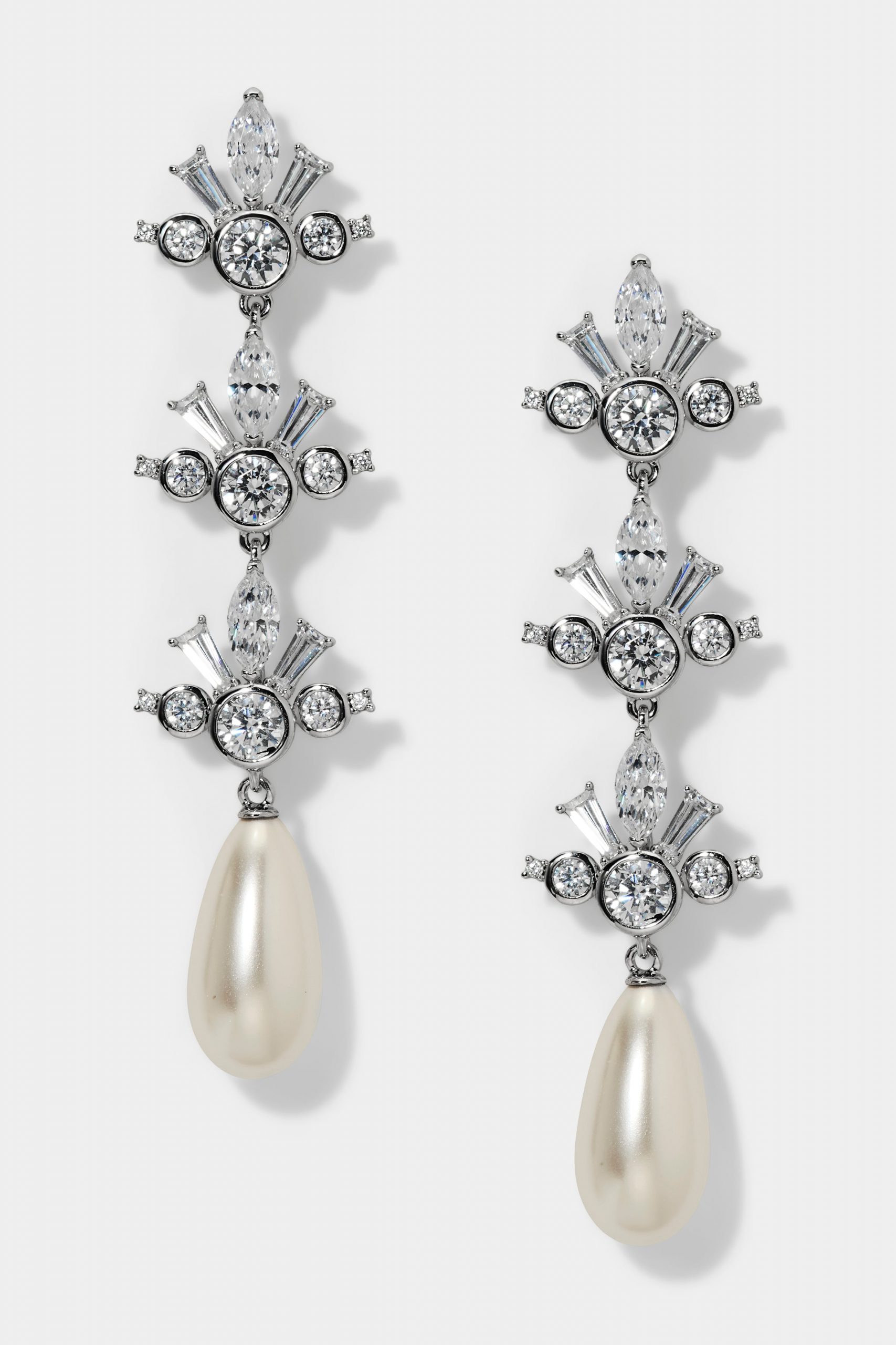 Nadri UNDER THE SEA PEARL TRIPLE DROP EARRINGS