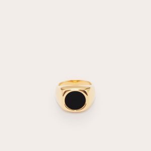 Little Liffner Sunken Stone Signet Ring Gold