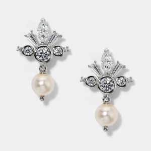 Nadri UNDER THE SEA CROWN PEARL DROP EARRINGS