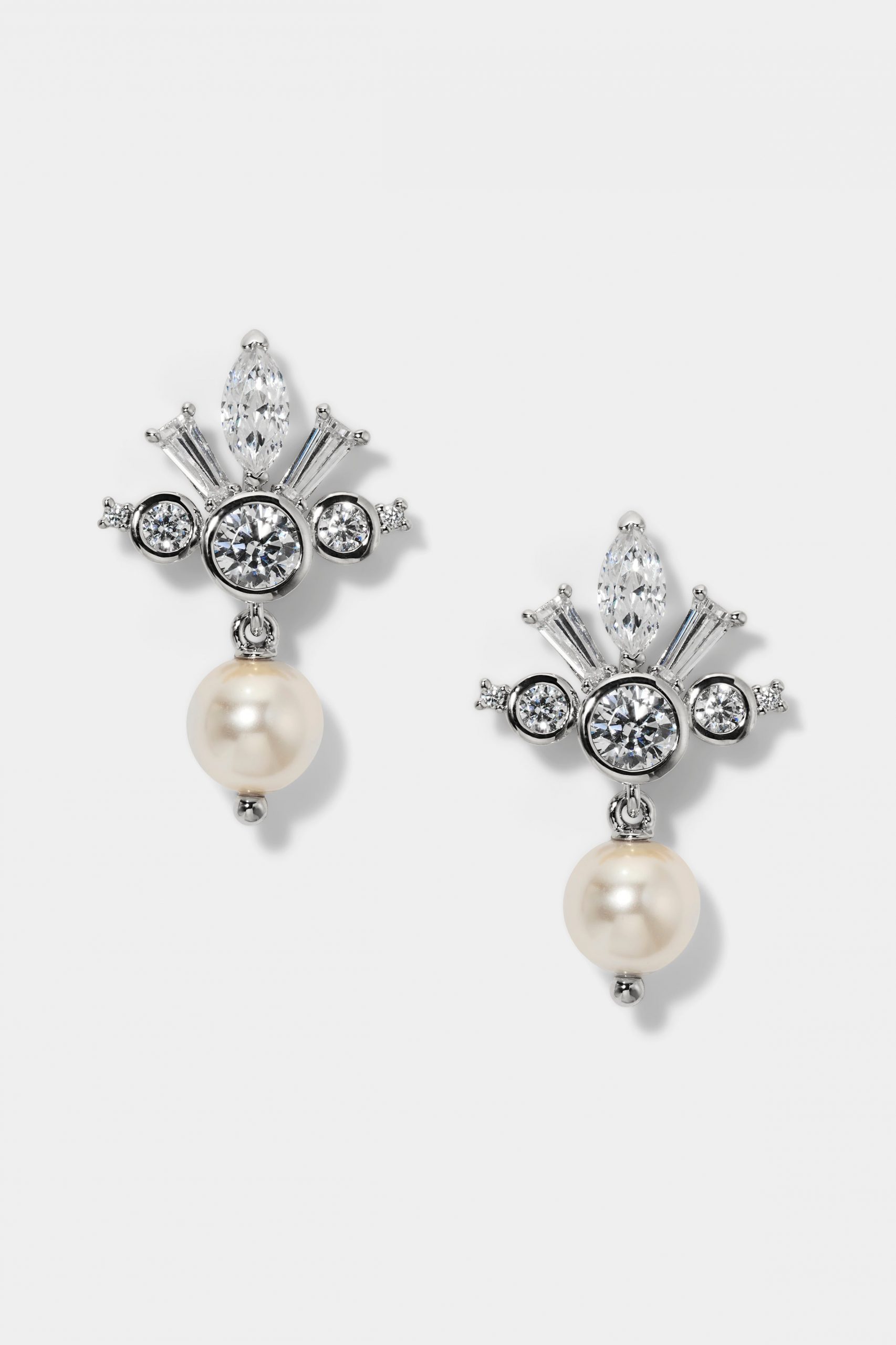 Nadri UNDER THE SEA CROWN PEARL DROP EARRINGS