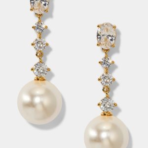Nadri UNDER THE SEA PEARL LINEAR EARRINGS