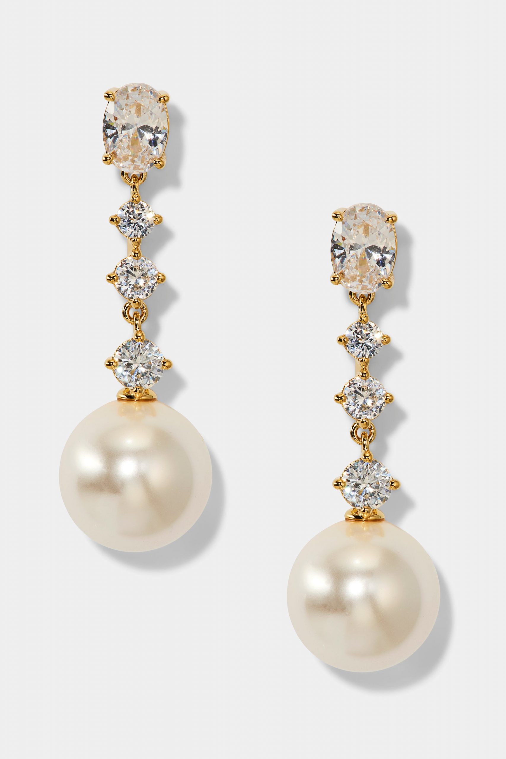 Nadri UNDER THE SEA PEARL LINEAR EARRINGS