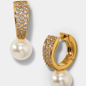 Nadri UNDER THE SEA PEARL HUGGIE EARRINGS