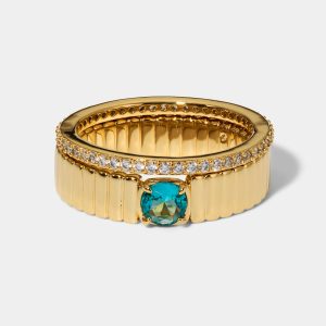 Nadri DELANCEY AQUA SOLITAIRE RING SET