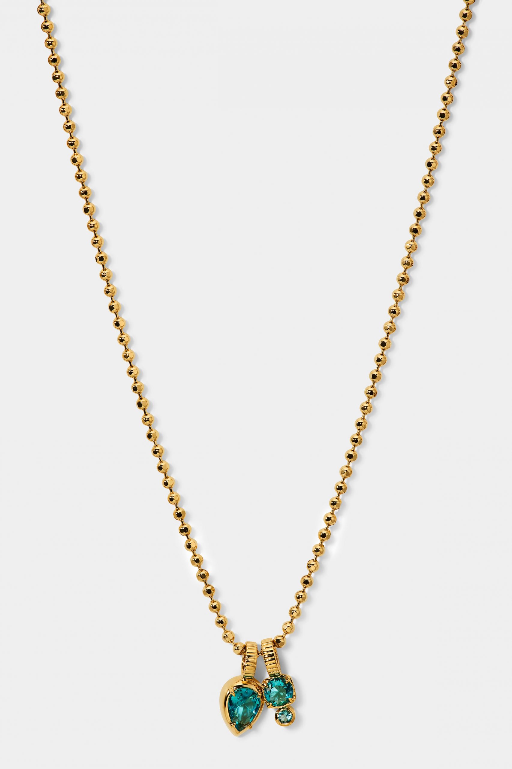 Nadri DELANCEY AQUA CHARM PENDANT NECKLACE