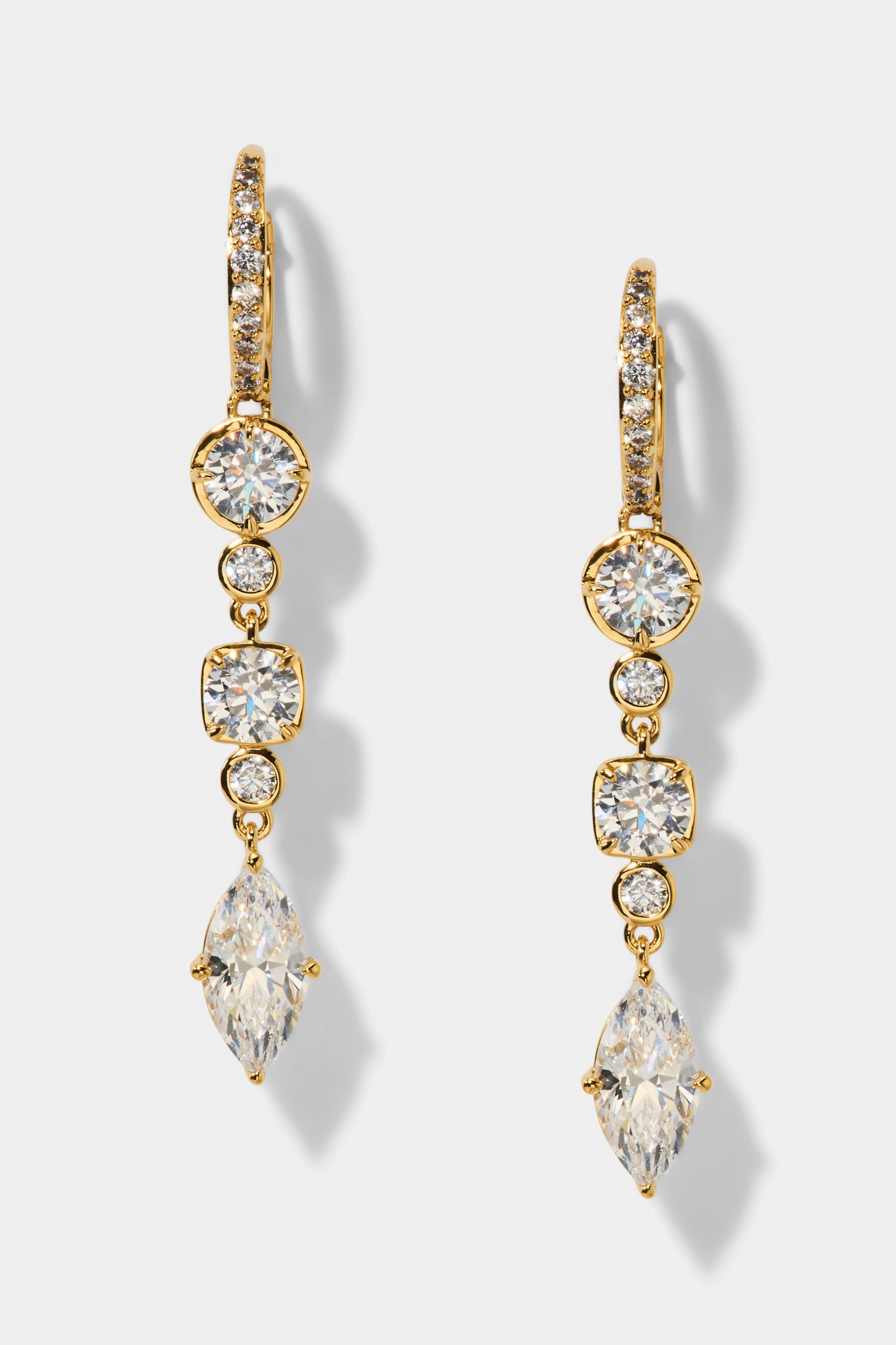 Nadri DELANCEY LINEAR LEVERBACK EARRINGS