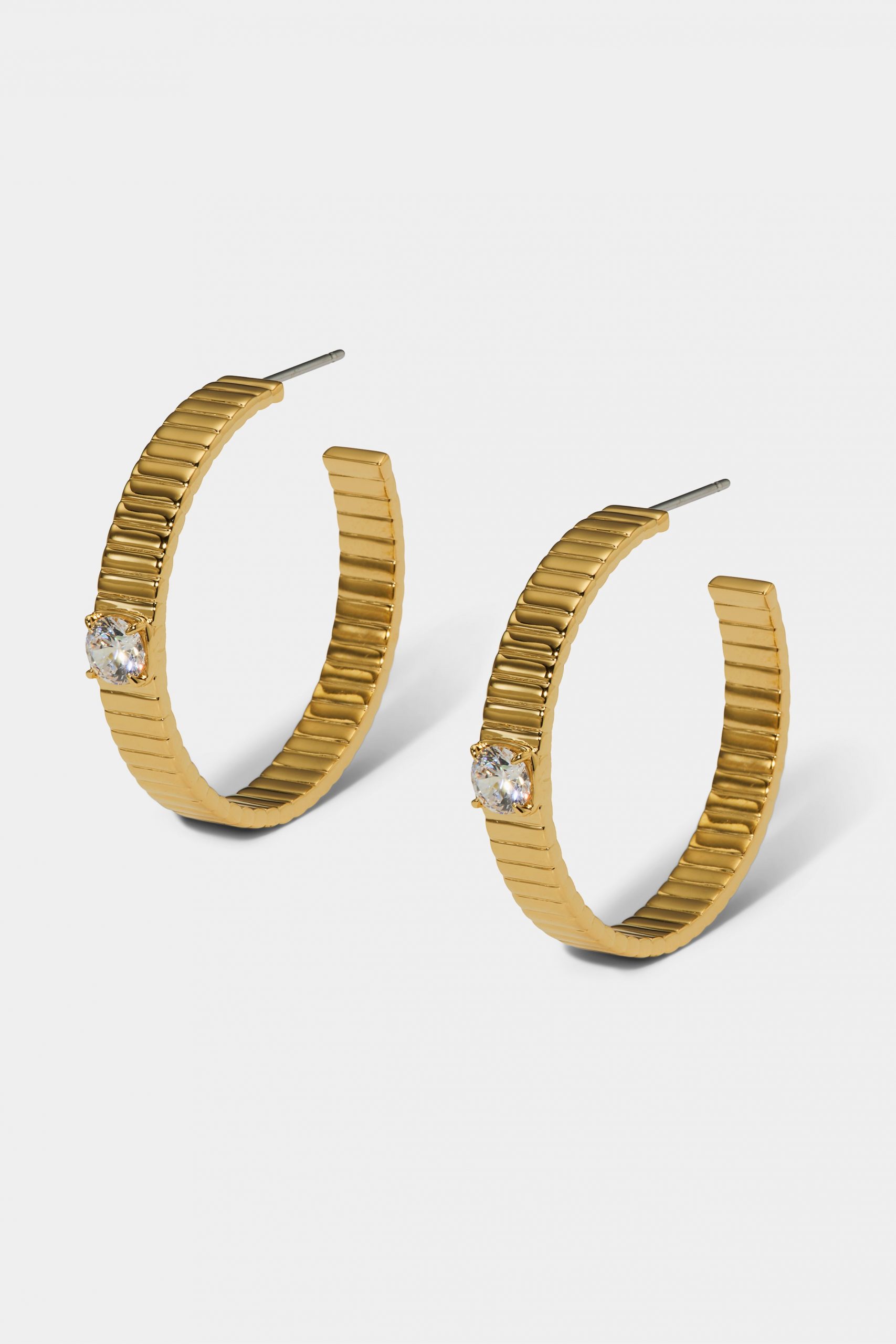 Nadri DELANCEY LARGE C HOOP EARRINGS