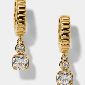 Nadri DELANCEY SMALL CHARM HOOP EARRINGS