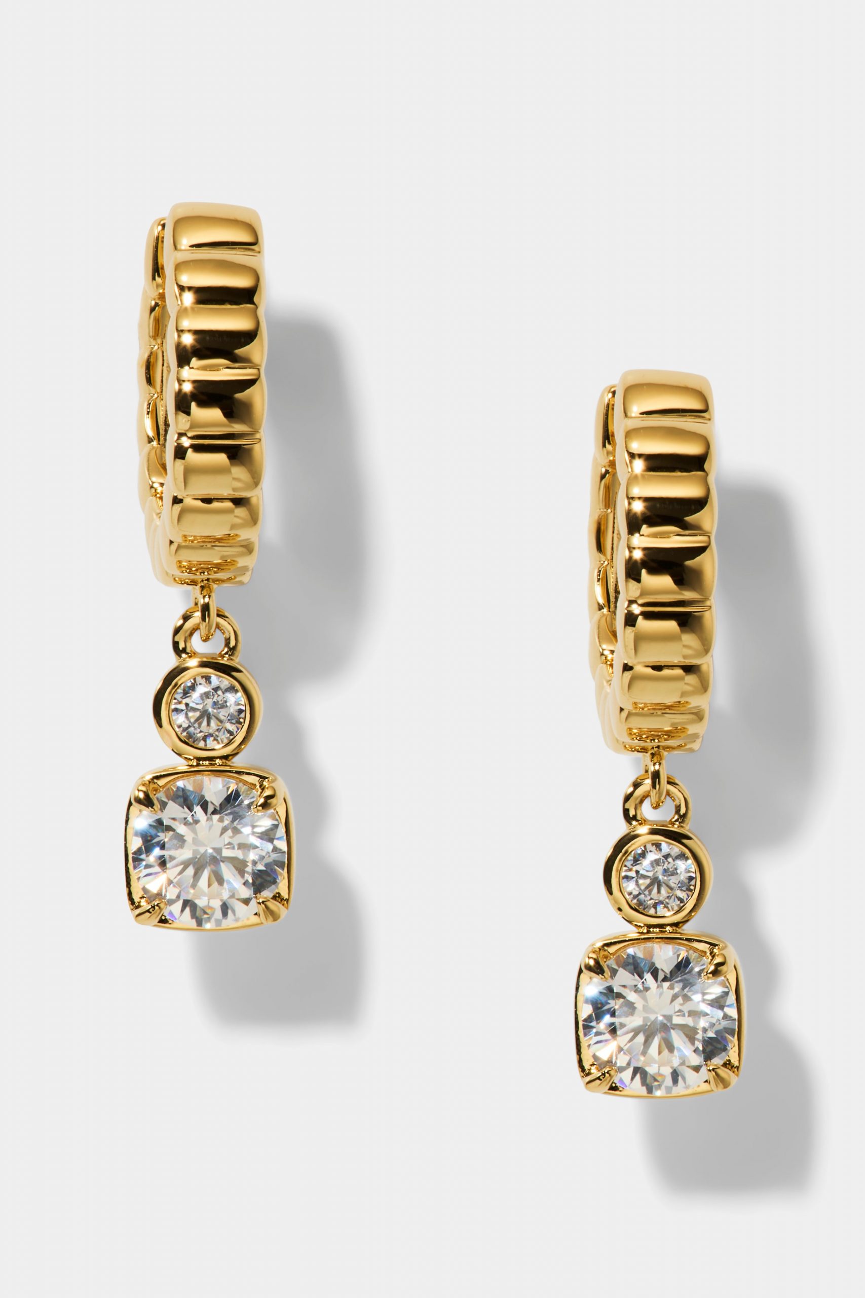 Nadri DELANCEY SMALL CHARM HOOP EARRINGS