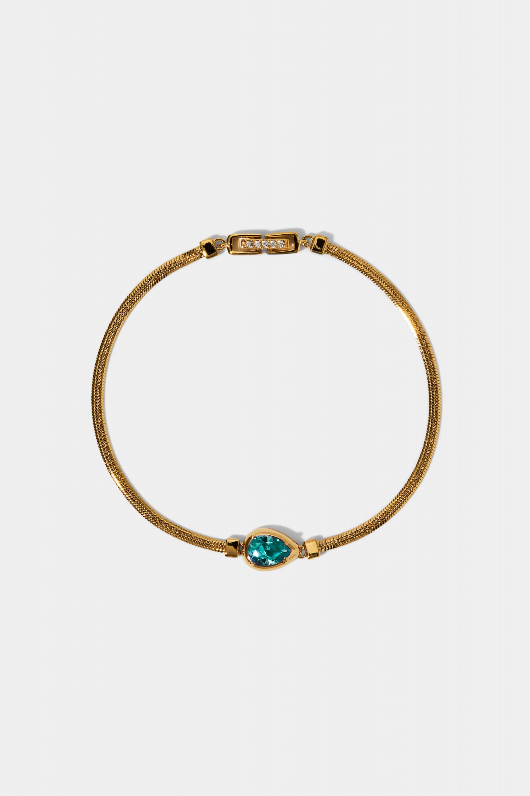 Nadri DELANCEY AQUA PEAR LINE BRACELET