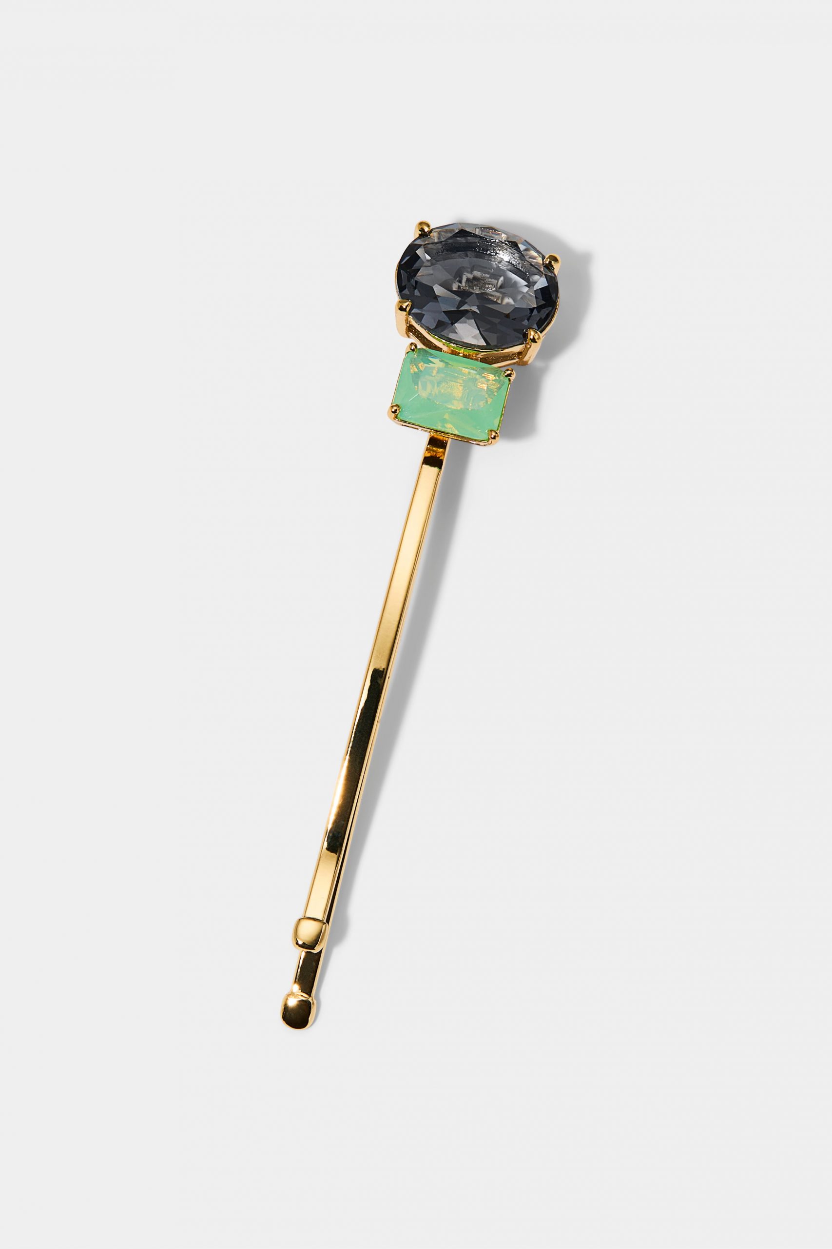 Nadri GREEN OVAL AND EMERALD CZ BOBBY PIN