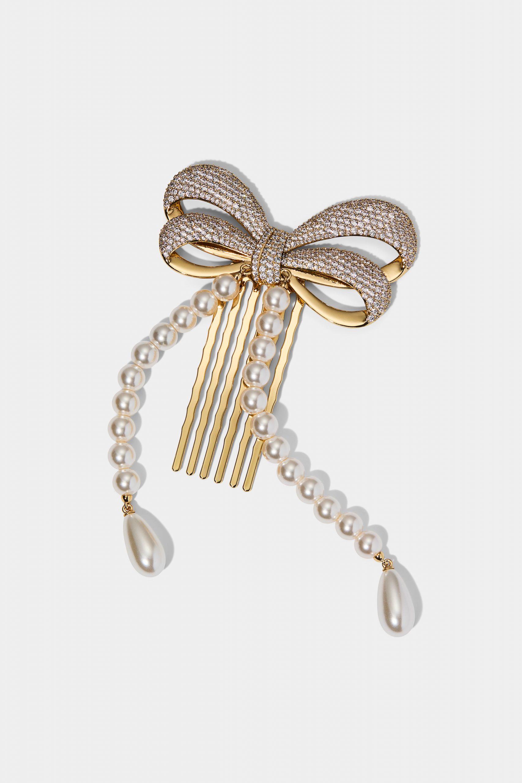 Nadri BOW PEARL STRAND HAIR COMB