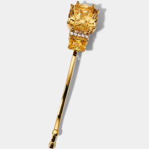 Nadri YELLOW CUSHION AND EMERALD CZ BOBBY PINS
