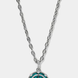 Nadri GLOBE TROTTER TURQUOISE COMPASS PENDANT NECKLACE