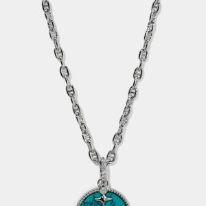 Nadri GLOBE TROTTER TURQUOISE ANCHOR PENDANT NECKLACE