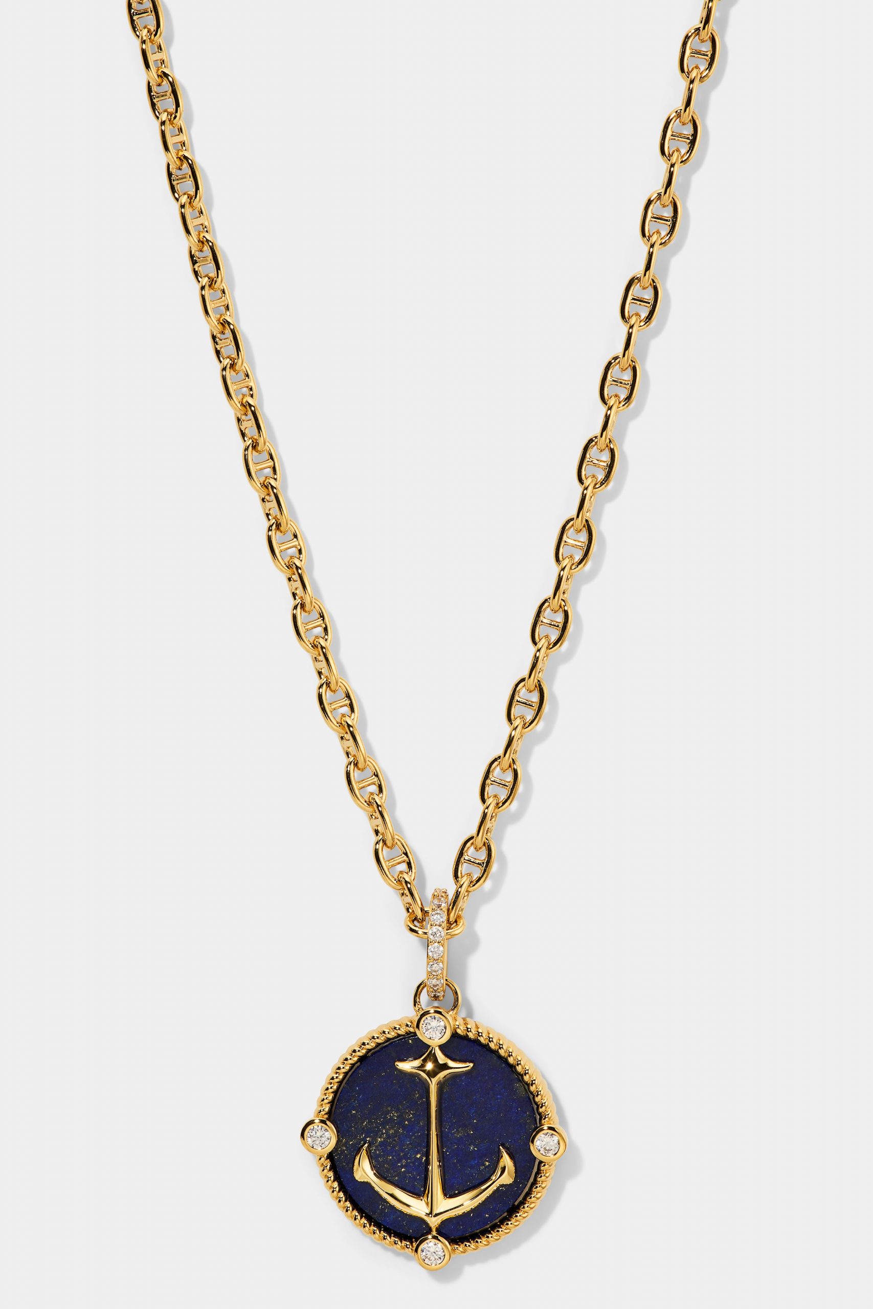 Nadri GLOBE TROTTER ANCHOR PENDANT NECKLACE