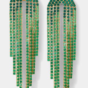Nadri STARLET GREEN CASCADE CZ EARRINGS