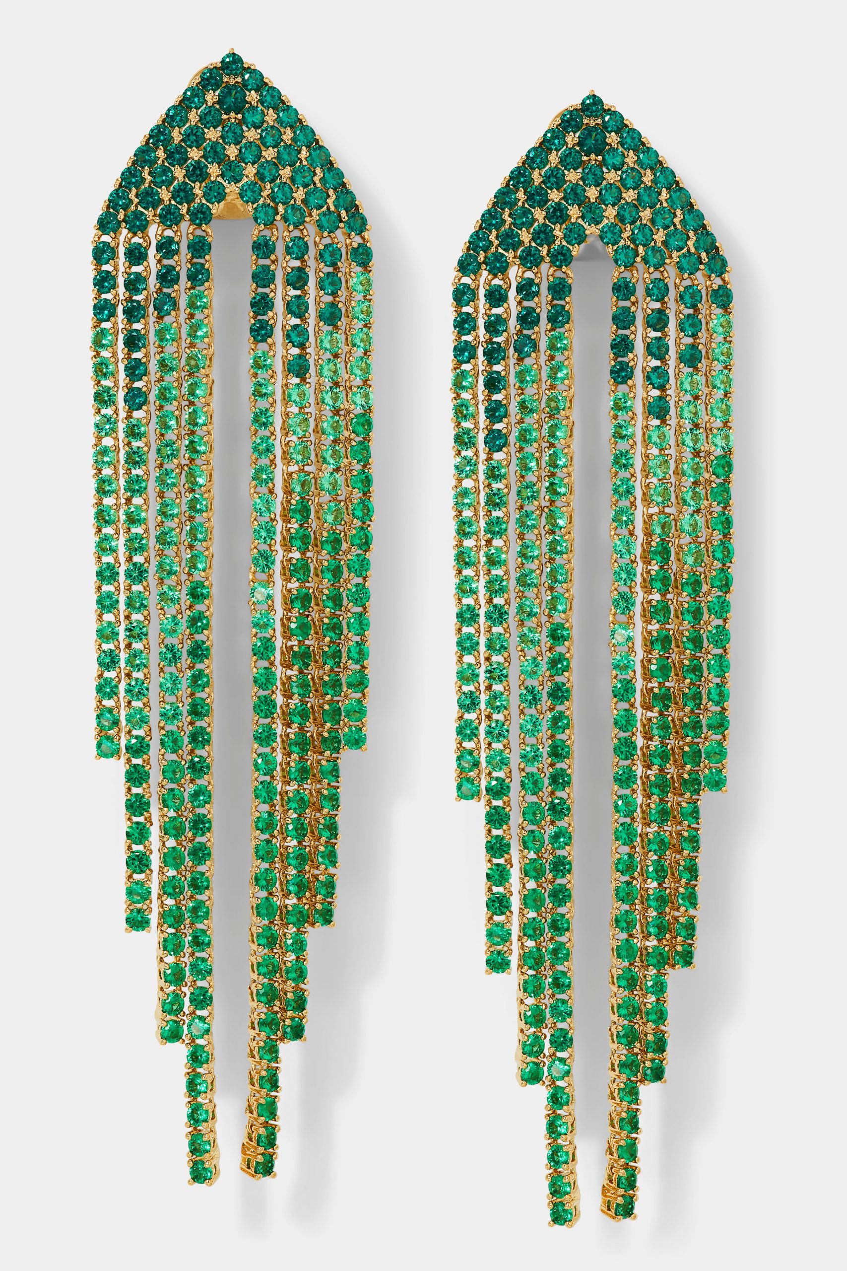 Nadri STARLET GREEN CASCADE CZ EARRINGS